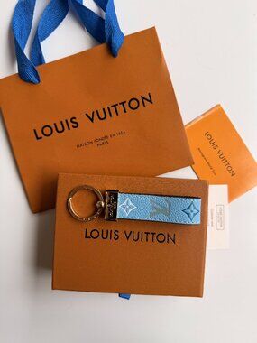 Louis Vuitton Dragonne Key Holder Reverse Monogram Blue